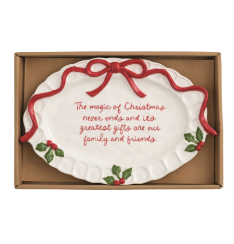 Whimsical Bow Christmas Sentiment Plate A photo of the Whimsical Bow Christmas Sentiment Plate product