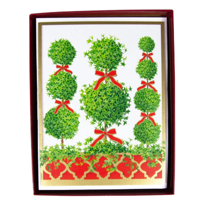 Topiaries Boxed Christmas Cards A photo of the Topiaries Boxed Christmas Cards product