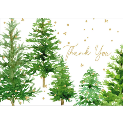 A photo of the White Christmas Foil Thank You Cards product