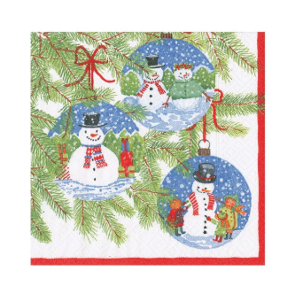 A photo of the Snowman Ornaments Cocktail Napkins product
