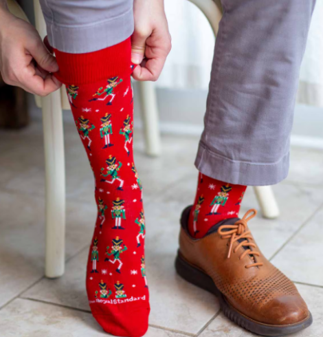 A photo of the Men's Dancing Nutcracker Socks product