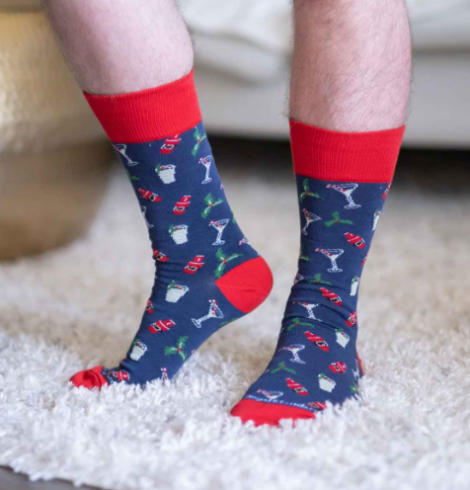 A photo of the Men's Christmas Cocktail Socks product