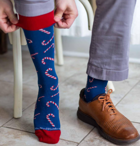 A photo of the Men's Candy Cane Socks product