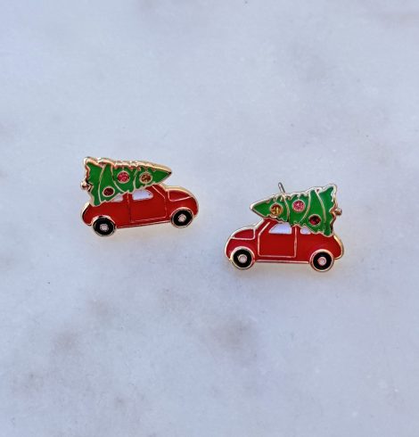 Christmas Tree Truck Earrings A photo of the Christmas Tree Truck Earrings product