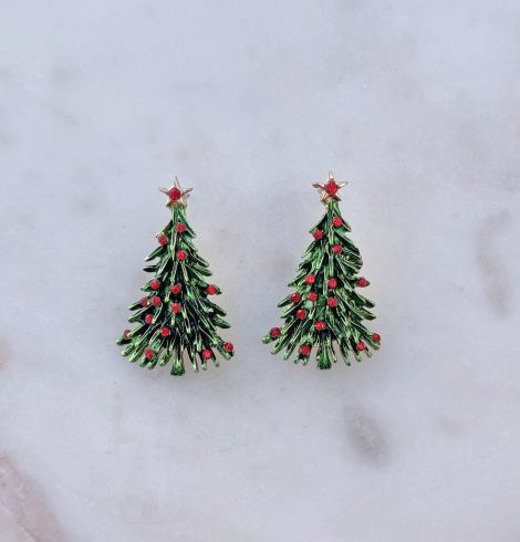 Holiday Christmas Tree Earrings A photo of the Holiday Christmas Tree Earrings product