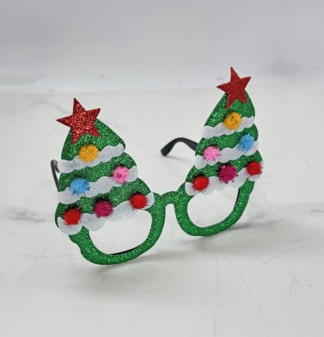 Pom Pom Christmas Tree Party Glasses A photo of the Pom Pom Christmas Tree Party Glasses product