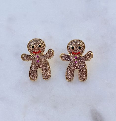 Rhinestone Gingerbread Man Earrings A photo of the Rhinestone Gingerbread Man Earrings product