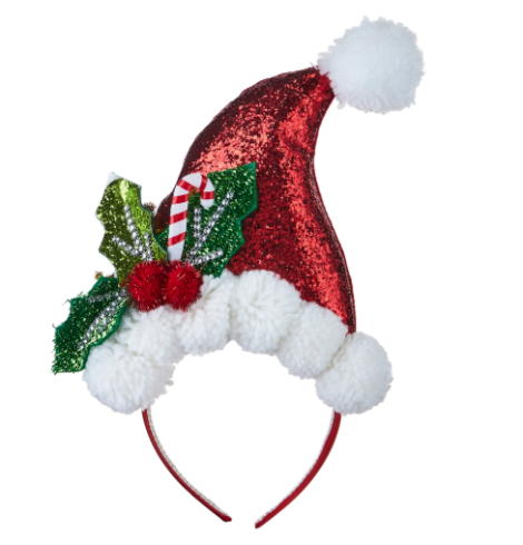 Santa Hat Headband with Holly A photo of the Santa Hat Headband with Holly product