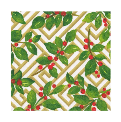 A photo of the Holly and Fretwork Luncheon Napkins product