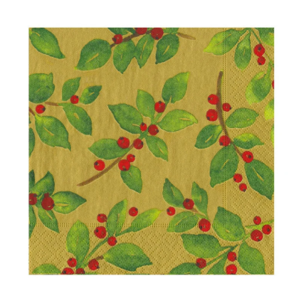 A photo of the Painted Holly Luncheon Napkins product