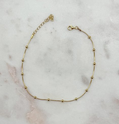 A photo of the Beaded Anklet in Gold product