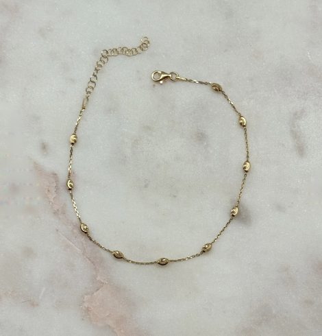 Oval Diamond Cut Anklet in Gold A photo of the Oval Diamond Cut Anklet in Gold product