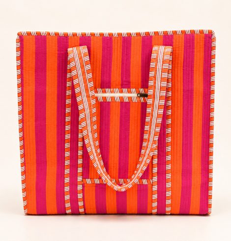 A photo of the Pink and Orange Stripe Tote product
