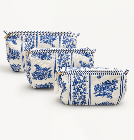 A photo of the Blue and White Floral Cosmetic product