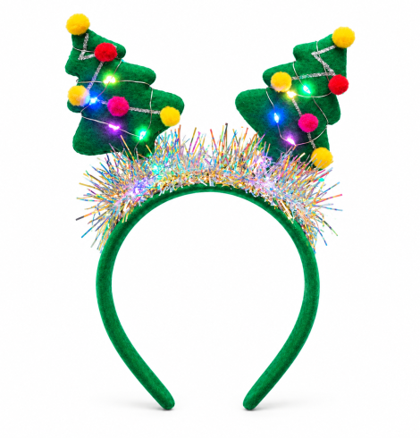 A photo of the Light Up Christmas Tree Party Headband product
