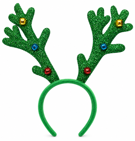 A photo of the Green Reindeer Antler Party Headband product
